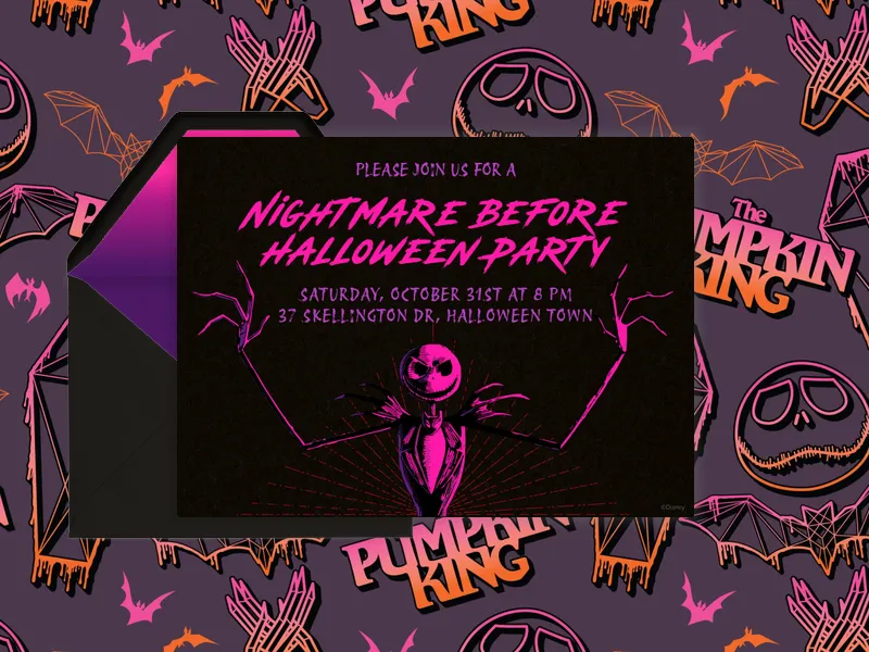 Tim Burton's The Nightmare Before Christmas: Neon Jack - nightmare_before_christmas - Invitation