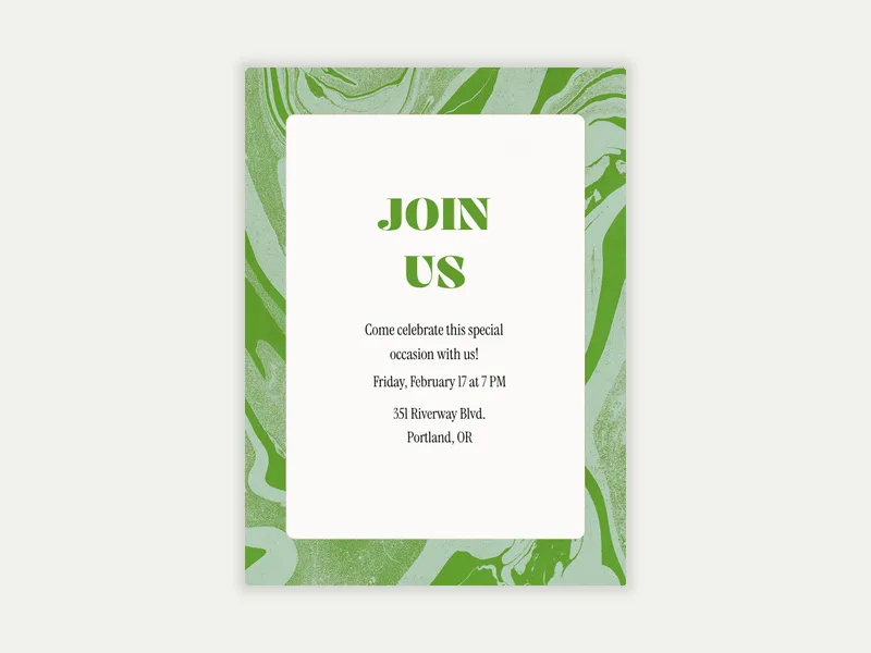 Hydro Dip Border - baby - Invitation