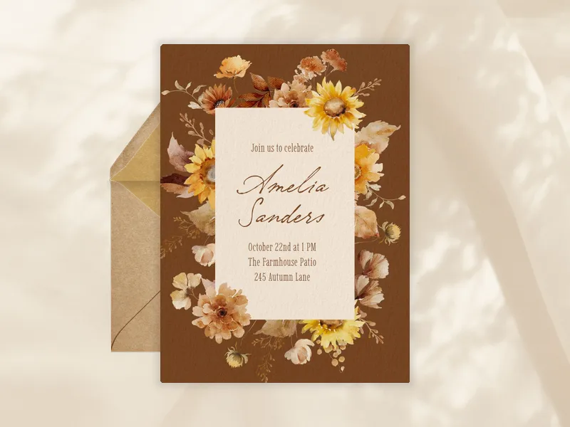 Warm Watercolor Florals - birthday_foradults - Invitation