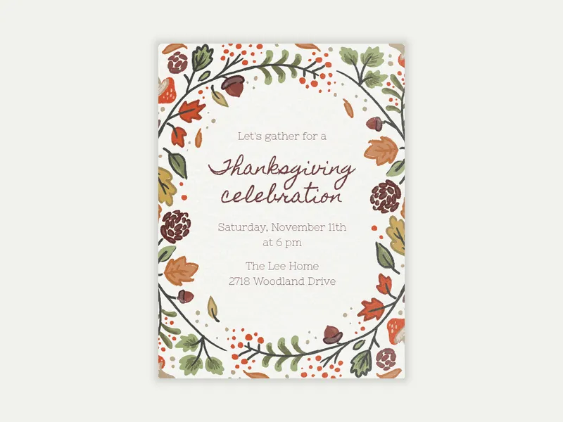 Gather Together - thanksgiving - Invitation