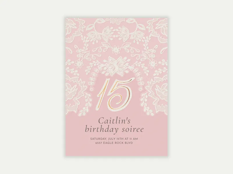 Lace 15th Birthday - quinceanera - Invitation
