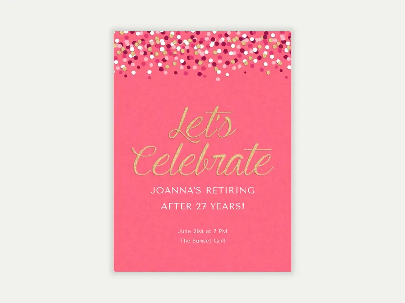 Small Confetti - retirement_farewell - Invitation