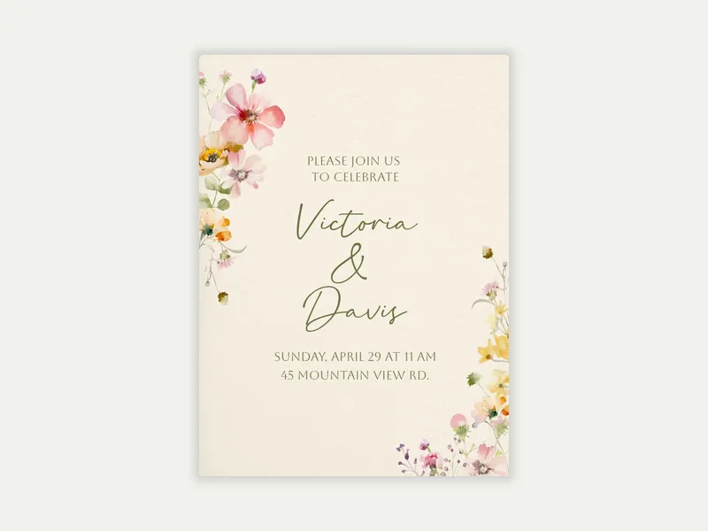 Wild Blush - engagement - Invitation