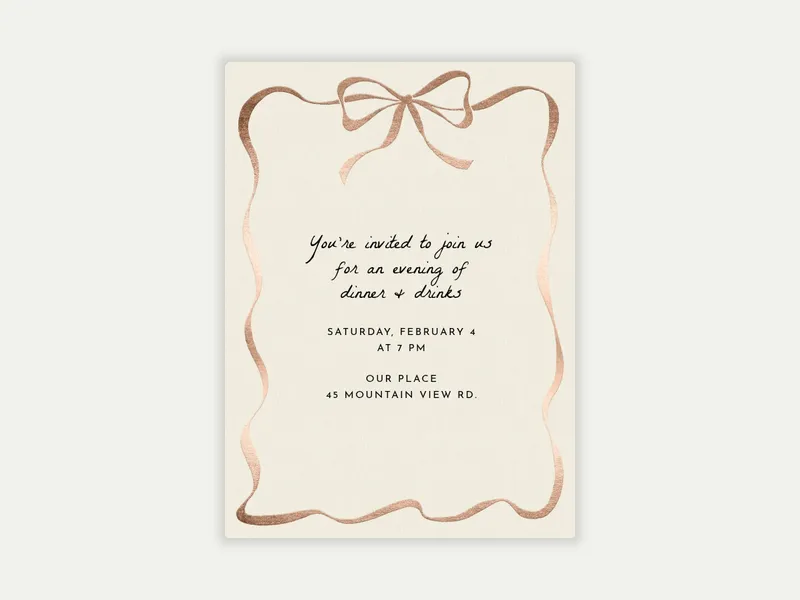 Foiled Ribbon - dinner_party - Invitation