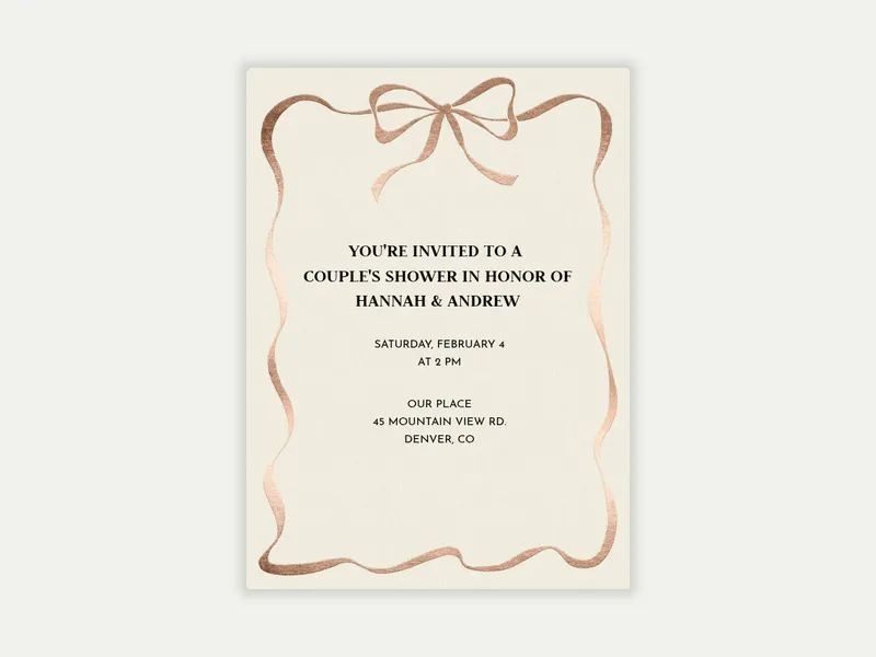 Foiled Ribbon - engagement - Invitation
