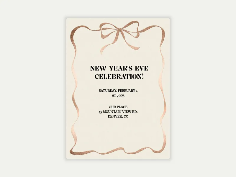 Foiled Ribbon - new_years - Invitation