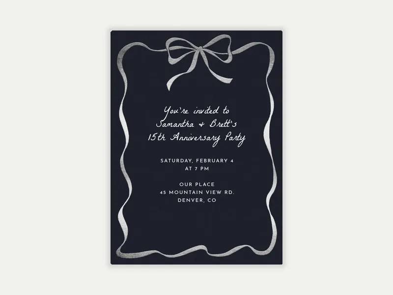 Foiled Ribbon - business_anniversary - Invitation