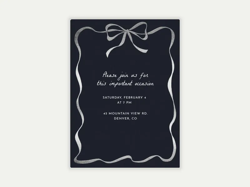 Foiled Ribbon Invitation free template design
