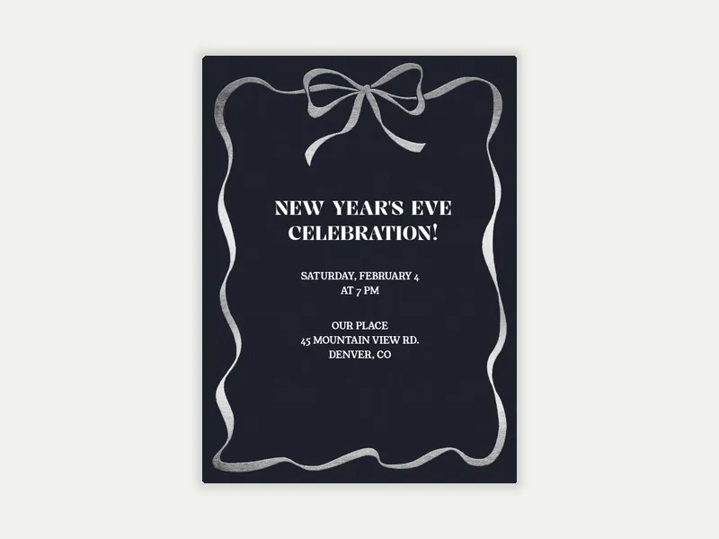 Foiled Ribbon Invitation free template design
