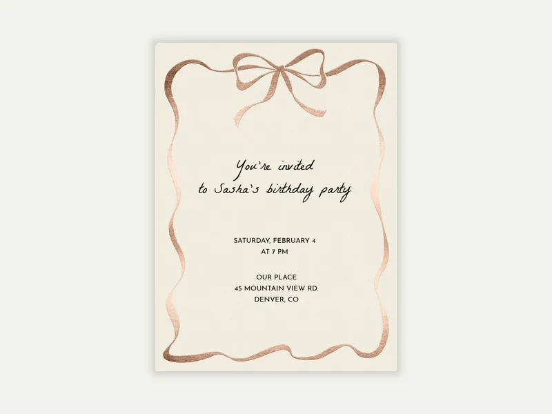 Foiled Ribbon - adults - Invitation