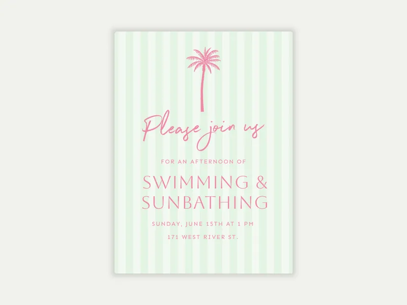 Palm Bungalow - summer - Invitation