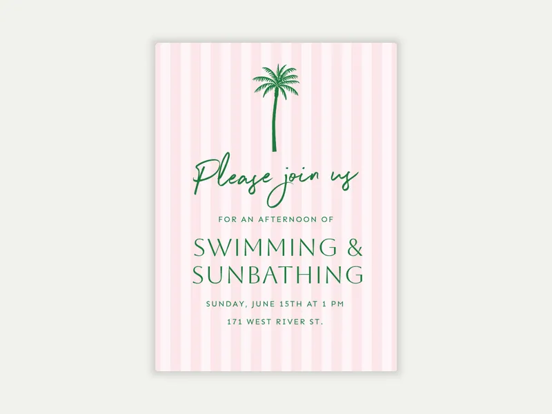 Palm Bungalow - seasons - Invitation
