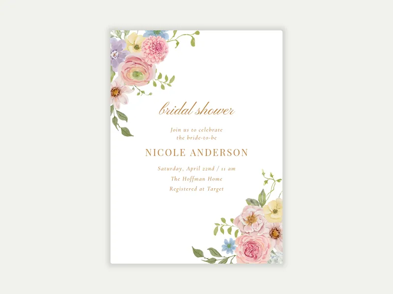 Joyful Blooms Invitation free template design