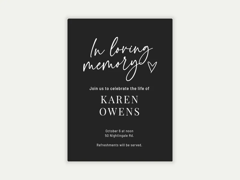 Birthday Love - funeral_memorial_service - Invitation