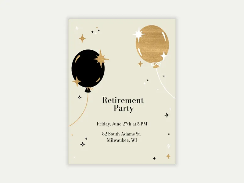 Sparkle Balloons - retirement_farewell - Invitation