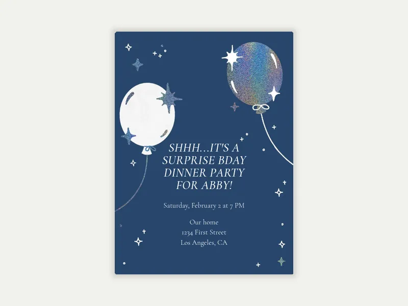 Sparkle Balloons - dinner_party - Invitation