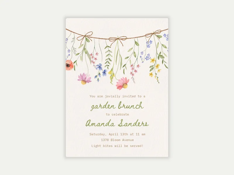 Garden Garland - birthday_foradults - Invitation