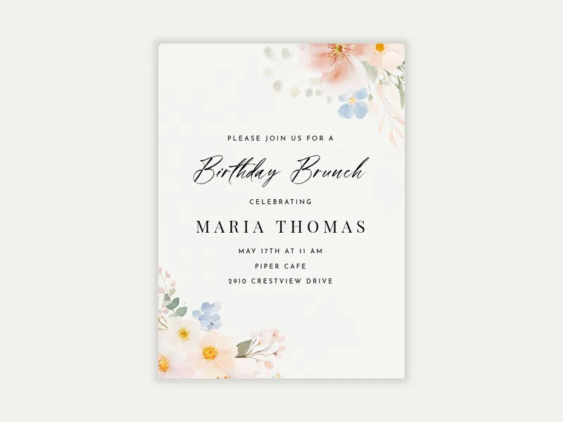Blossom Corner - brunch_lunch - Invitation
