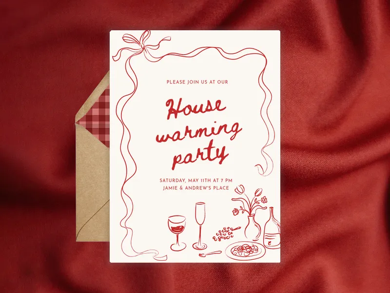 Ribbons of Gratitude - housewarming - Invitation