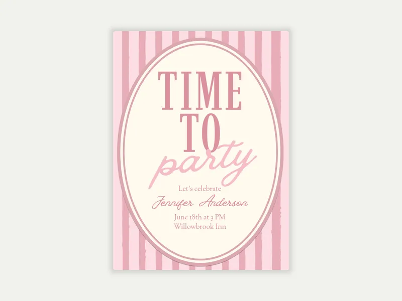 Luxe Stripes - birthday_foradults - Invitation
