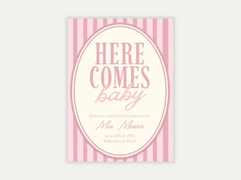 Luxe Stripes Invitation free template design