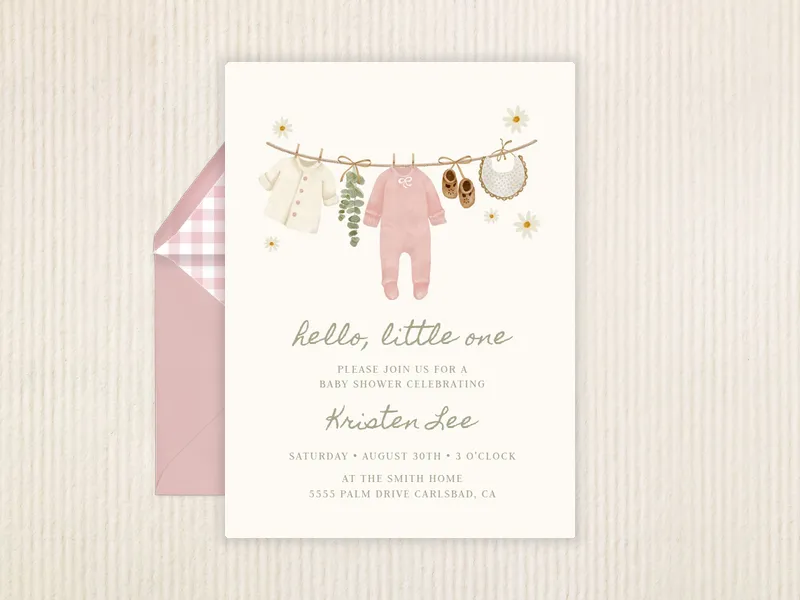 Daisies & Darling Duds - baby_sprinkle - Invitation