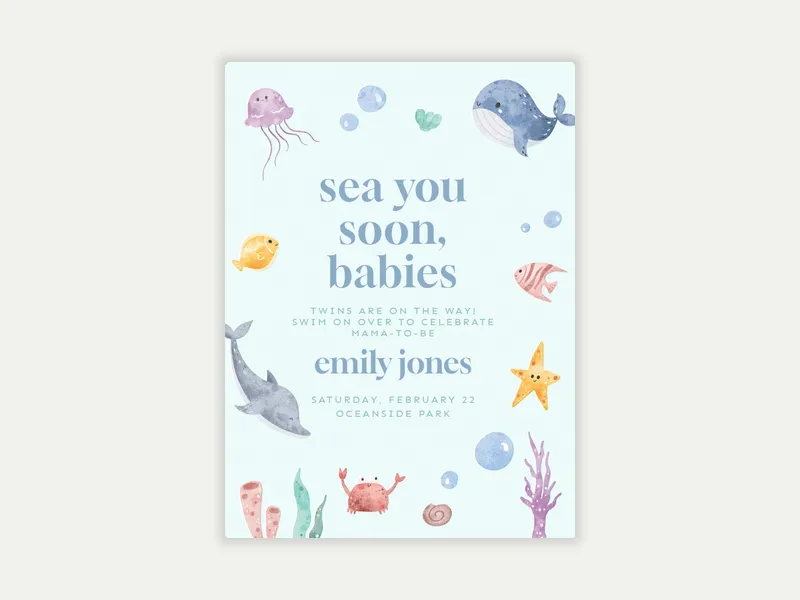 Sea Soireé - twins_shower - Invitation