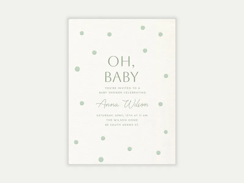 Oh Baby Polka Dot - sip_and_see - Invitation