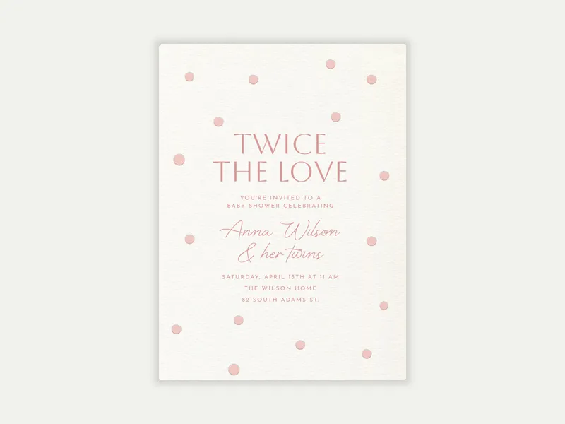 Oh Baby Polka Dot - twins_shower - Invitation