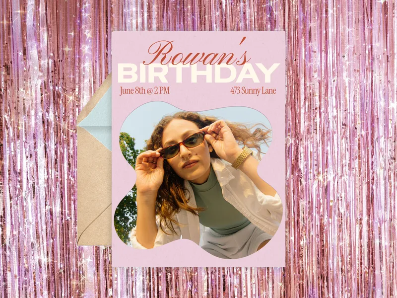 Blob Frame (Photo) - birthday_forteens - Invitation