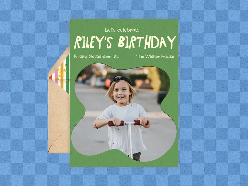 Blob Frame (Photo) - kids_and_teens - Invitation