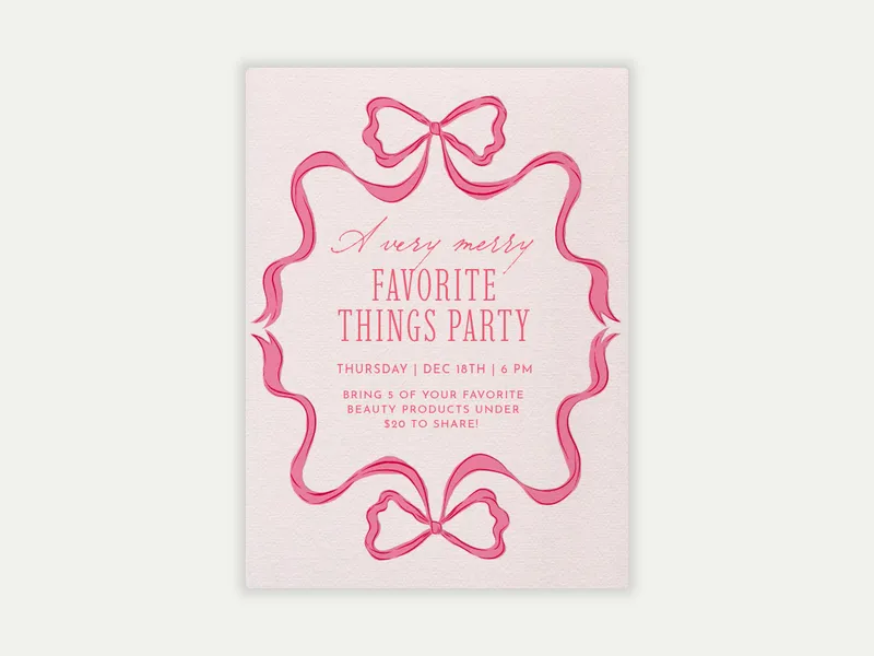 Rose Ribbon - holiday_party - Invitation