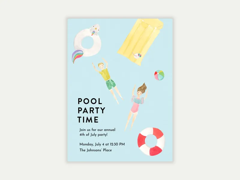 Let's Chill Pool Party - july_fourth - Invitation
