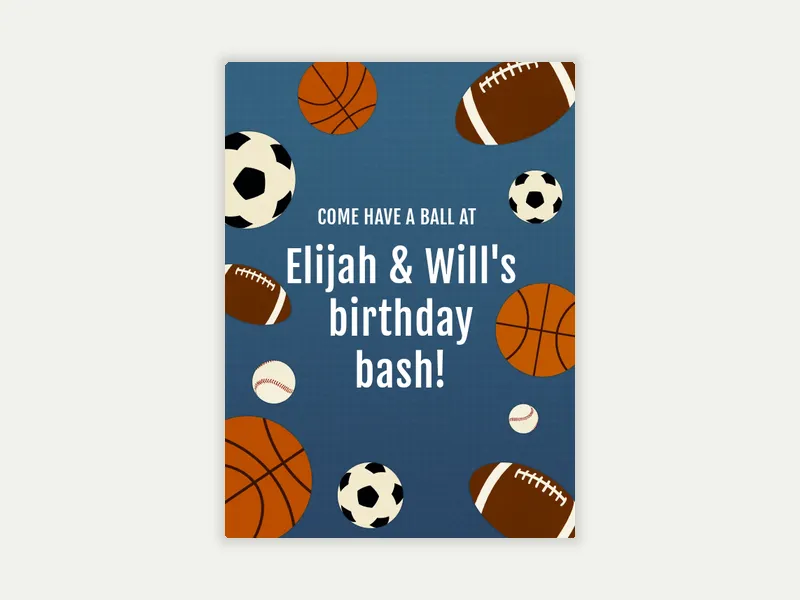 Sports Balls - kids_and_teens - Invitation