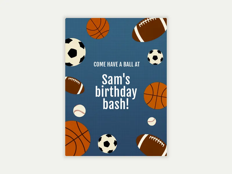 Sports Balls - baseball - Invitation