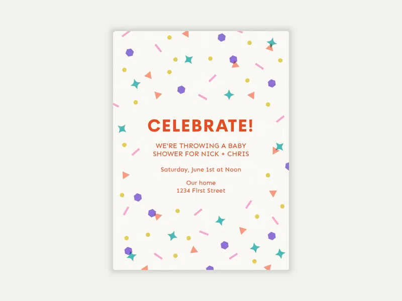 Confetti & Joy - baby_sprinkle - Invitation