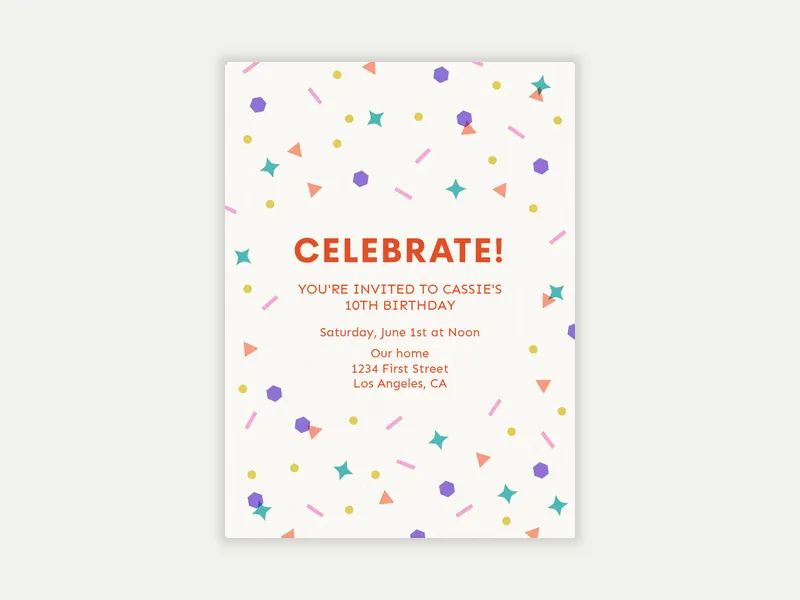 Confetti & Joy - kids_teens_birthday_milestones - Invitation