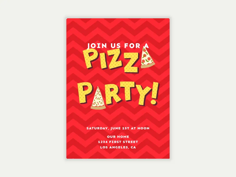 Pizza Pizza - chuck_e_cheese - Invitation