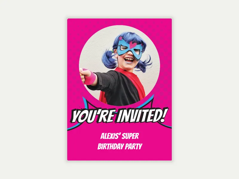 Super Girl (Photo) - kids_teen_bday_dyo_uyo - Invitation