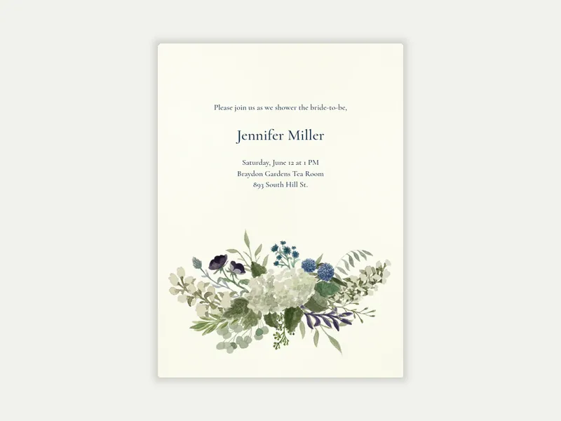 Green Floral Watercolor - bridal_shower - Invitation