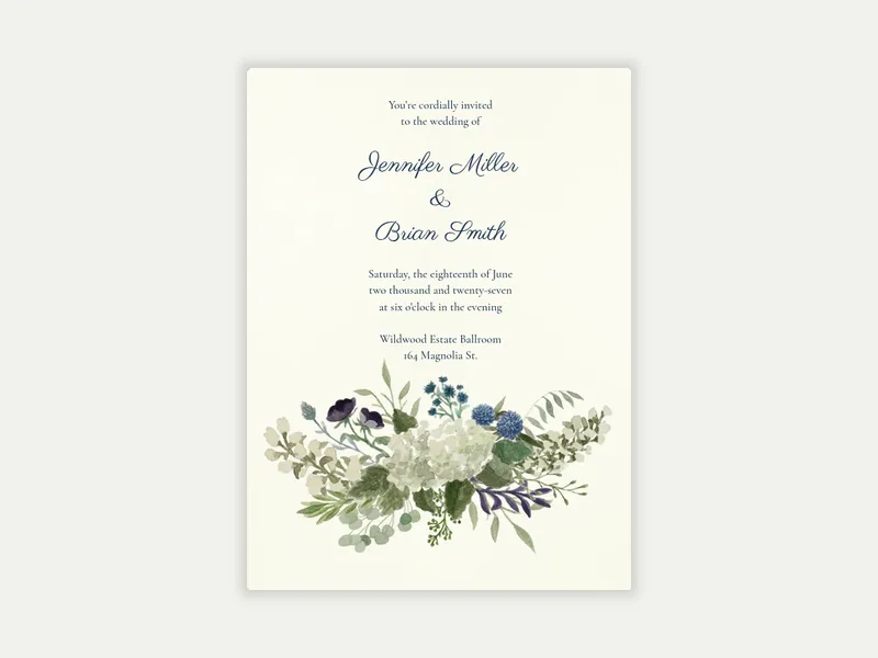 Green Floral Watercolor - wedding_day - Invitation