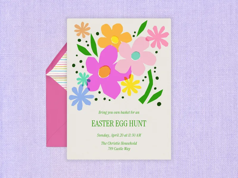 Spring Flower - easter - Invitation