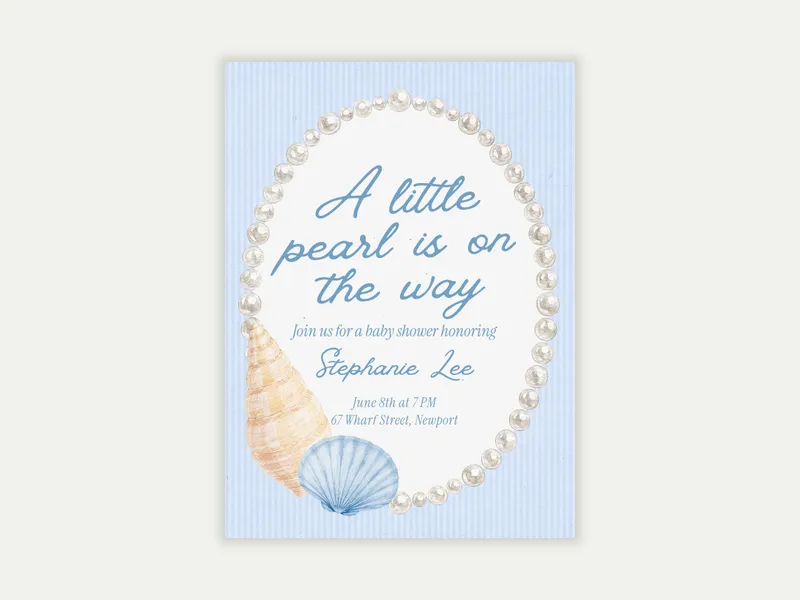 String of Pearls Invitation free template design