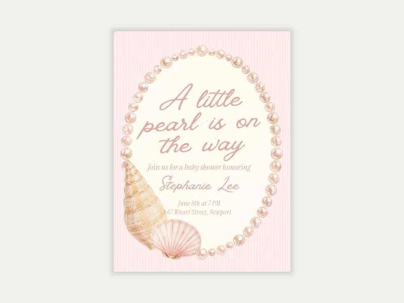 String of Pearls Invitation free template design
