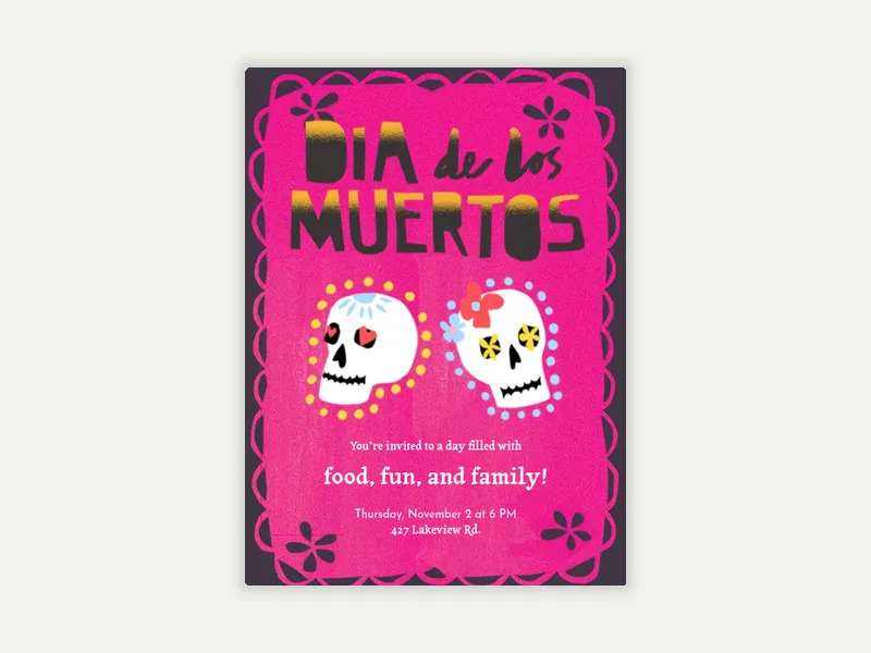 Sugar Skulls - dia_de_los_muertos - Invitation