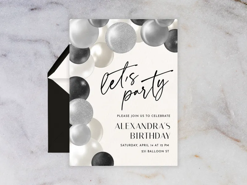 Classic Balloon Arch Invitation premium template design