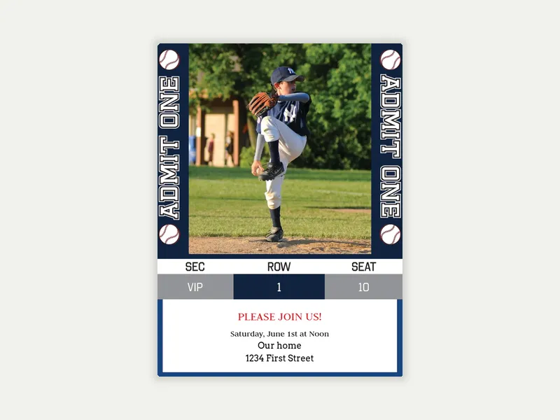 Baseball Game On (Photo) - sports_leagues - Invitation