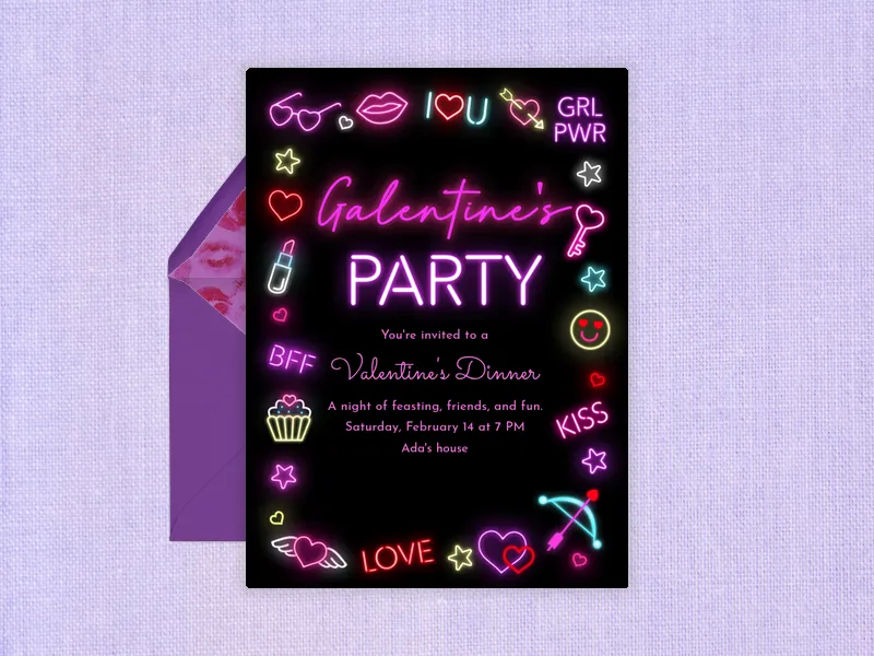 Neon Sweets - valentines_day - Invitation