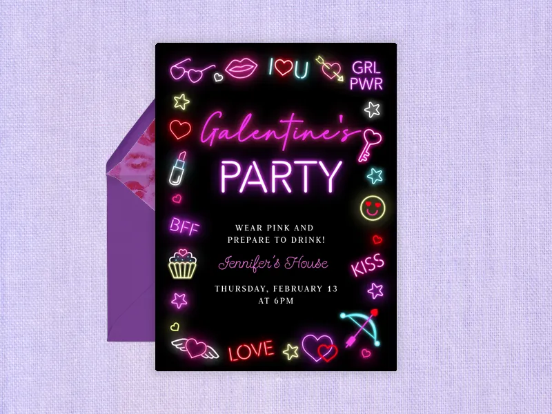 Neon Sweets - galentines_day - Invitation