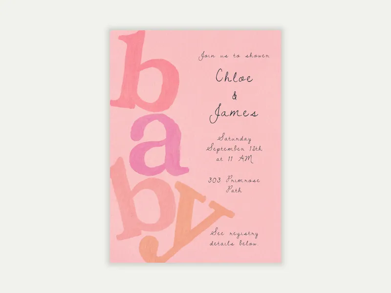 Baby Letter Drop - baby_shower - Invitation